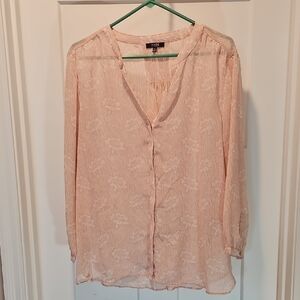 NYDJ Pink Floral Pintuck Blouse XL